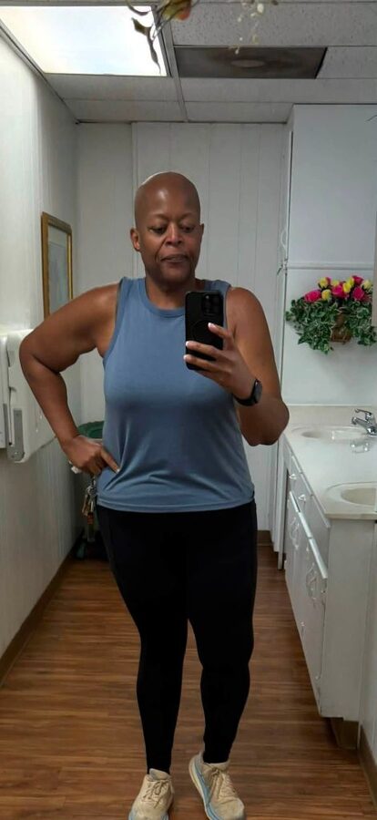 Patricia after a morning workout